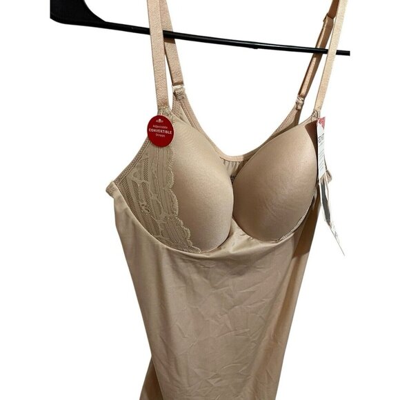 Red Hot Spanx Women's Large Lace Cropped Full Slip Soft Nude NWT - Picture 4 of 7